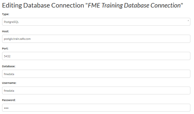 Database Connections · FME Server Authoring Training 2016